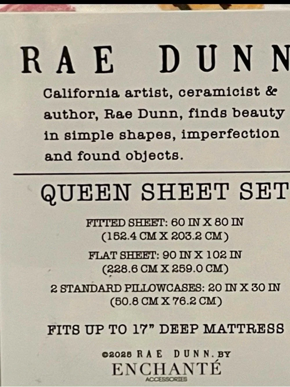 Rae Dunn Queen Sheet Set in White with Orange Pumpkin Print